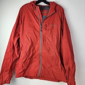 Eddie Bauer Jacket Mens Tall Orange Coral Nylon Full Zip Lightweight Softshell